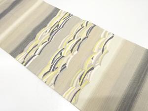 金通し　波模様織り出し　袋帯